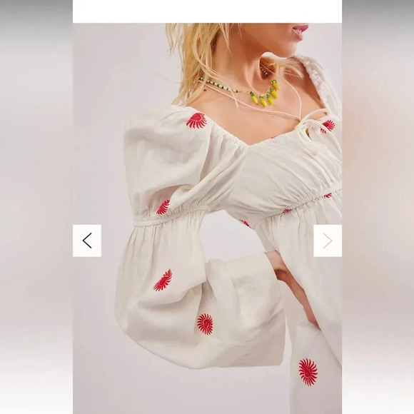 NWOT free people Emory Embroidered Midi Dress - Picture 5 of 16